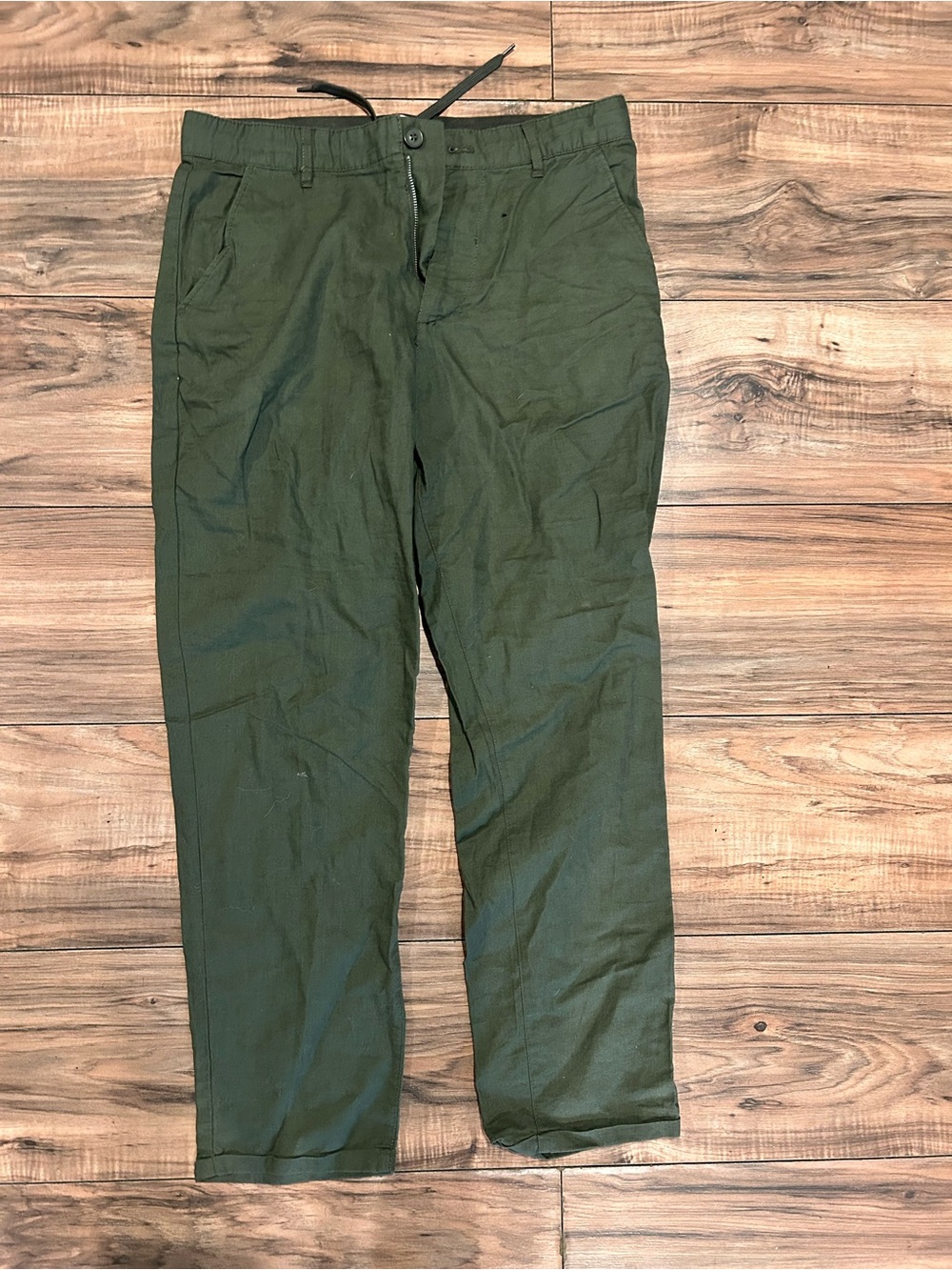 H&M Olive Green Drawstring Chinos